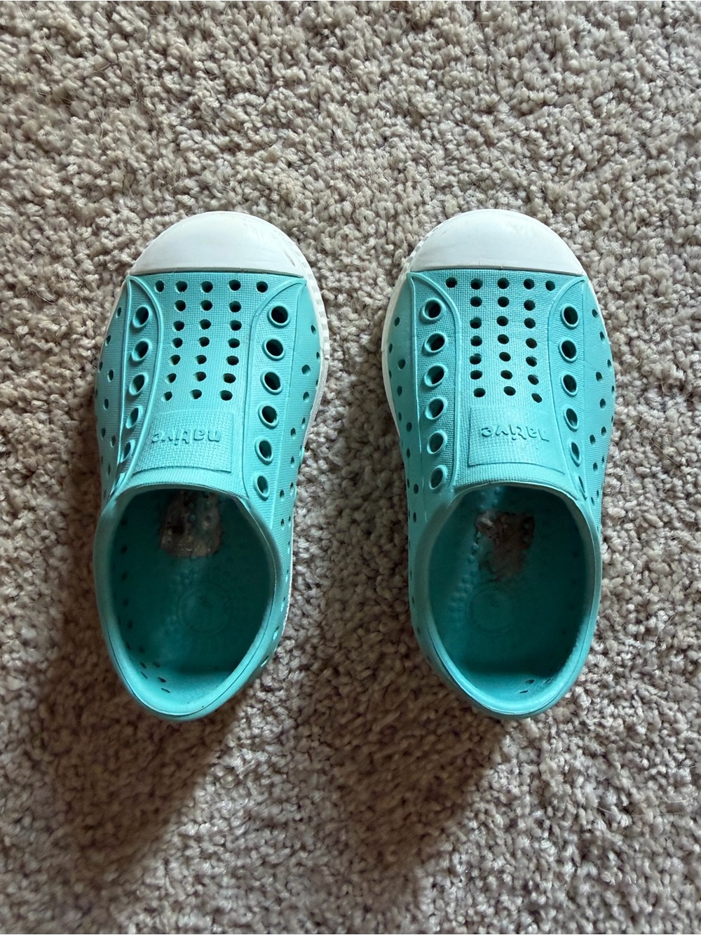Native Kids Slip-On Water Shoes - Teal & White